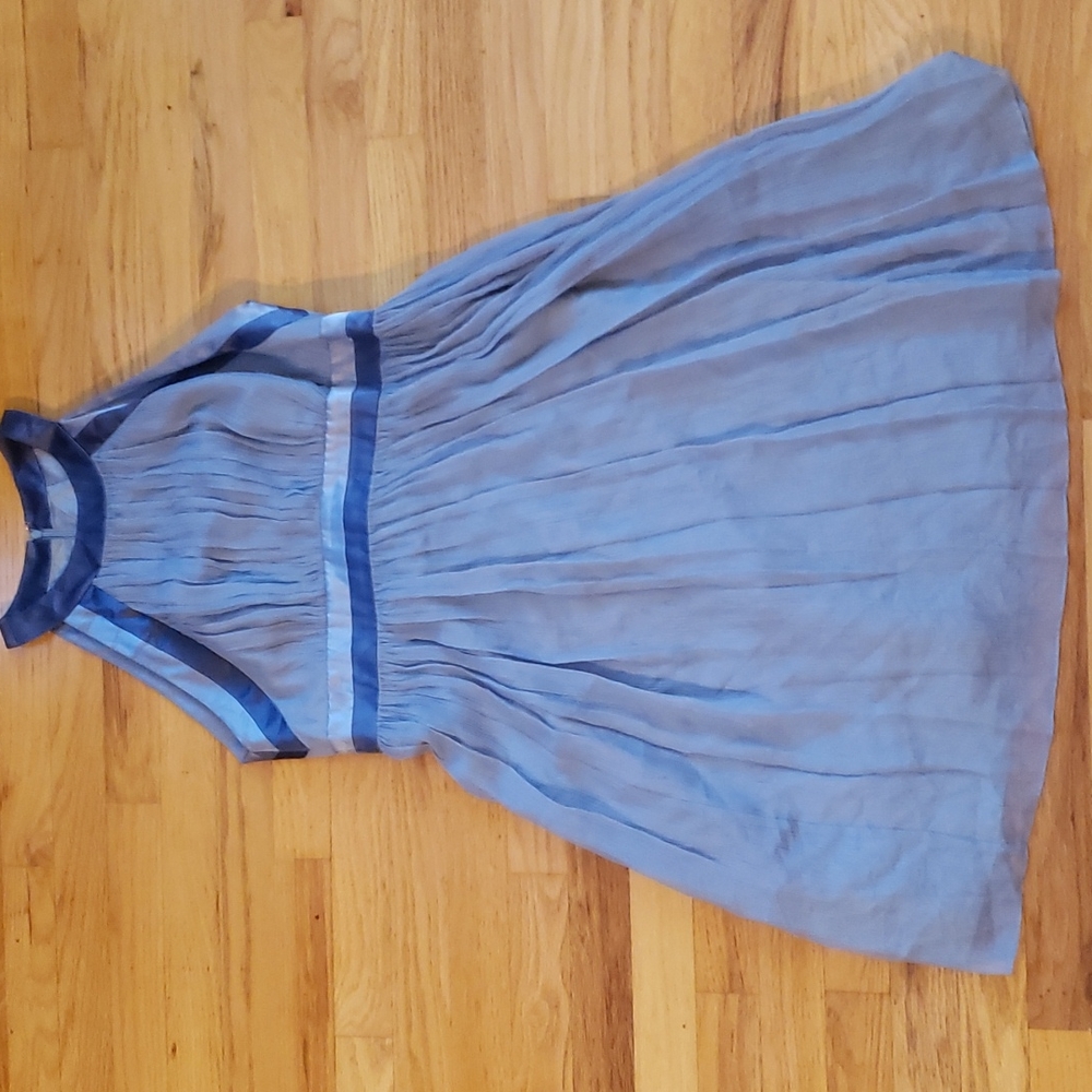 Blue silk dress